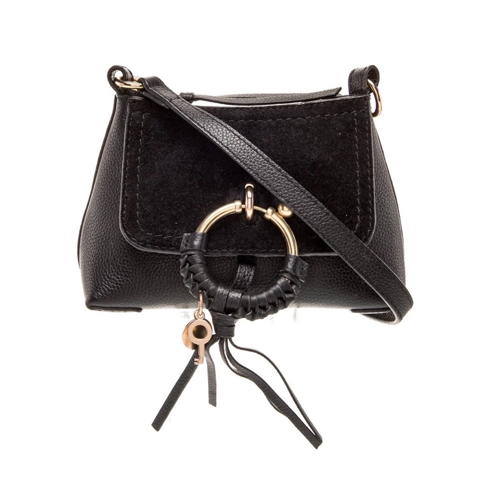 See By Chloe Black Leather Crossbody Bag with Gold Accents